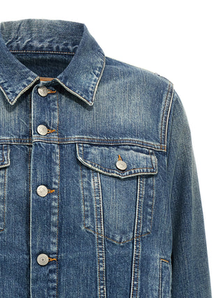 Chaqueta azul de mezclilla de algodón