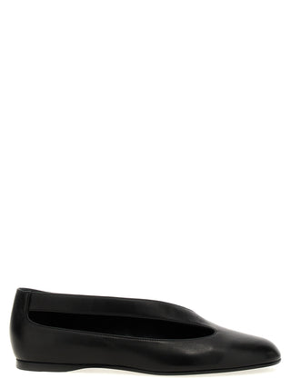 Black Lamb Leather Ballet Flats