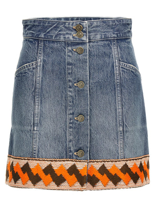 Multicolor Cotton Long Skirt
