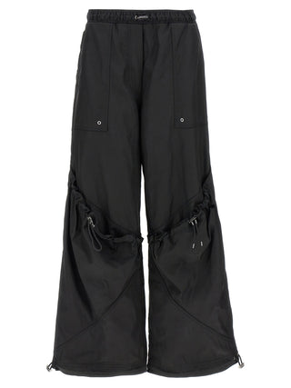 Black Polyester Casual Pants