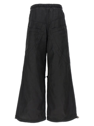 Black Polyester Casual Pants
