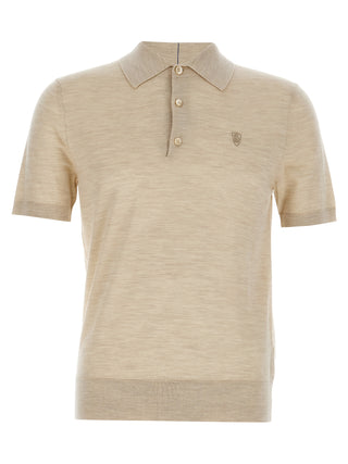 Beige Wool Polo Shirt