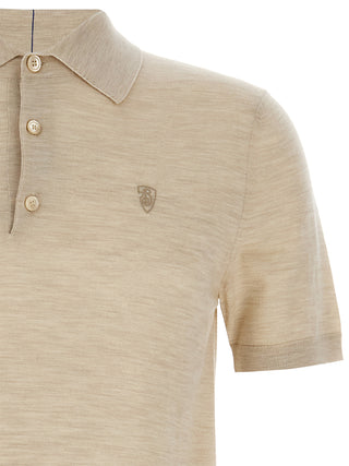 Beige Wool Polo Shirt