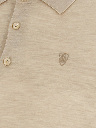 Beige Wool Polo Shirt