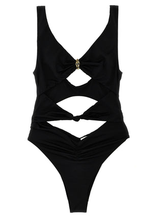 Traje de baño de una pieza de poliamida negro