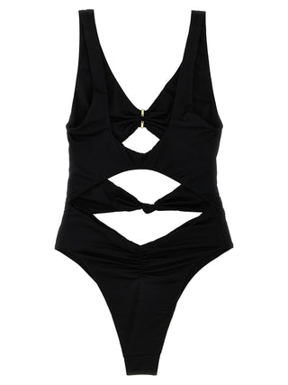 Traje de baño de una pieza de poliamida negro
