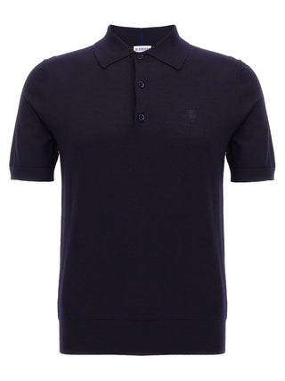 Blue Wool Polo Shirt