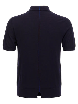Blue Wool Polo Shirt