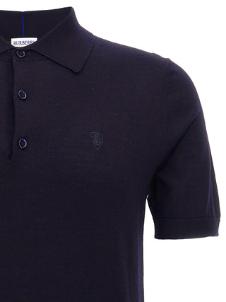Blue Wool Polo Shirt