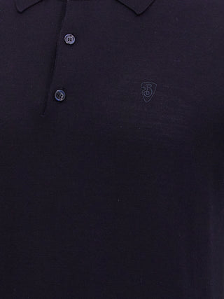 Blue Wool Polo Shirt