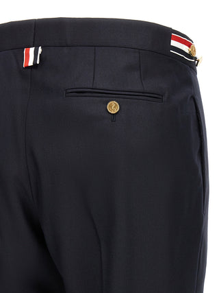 Blue Wool Casual Pants