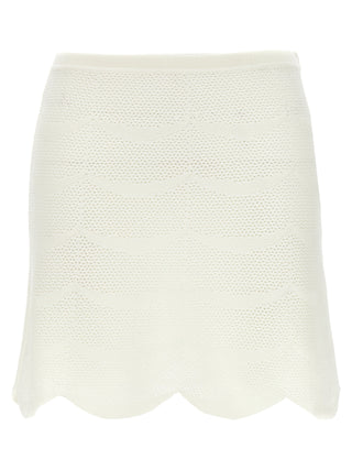 White Cotton Long Skirt