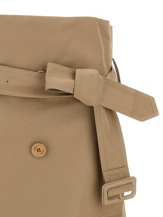 Beige Cotton Midi Skirt