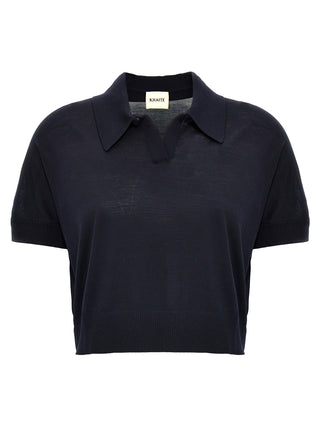 Blue Wool Shortsleeve Shirt