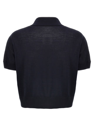 Blue Wool Shortsleeve Shirt