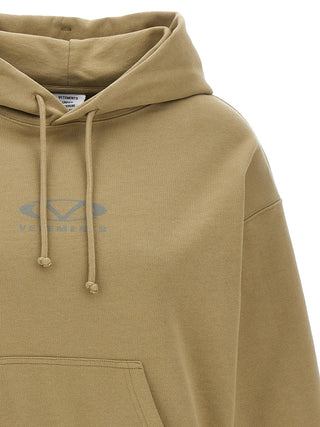 Sudadera con capucha beige de algodón