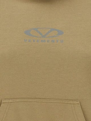 Sudadera con capucha beige de algodón