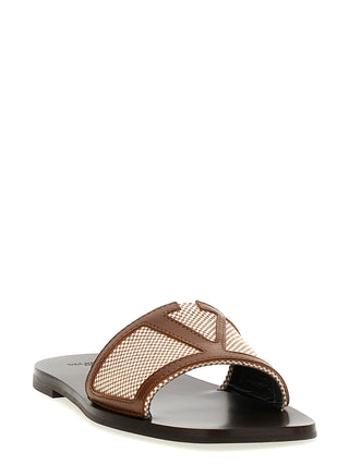 Brown Cotton Slides