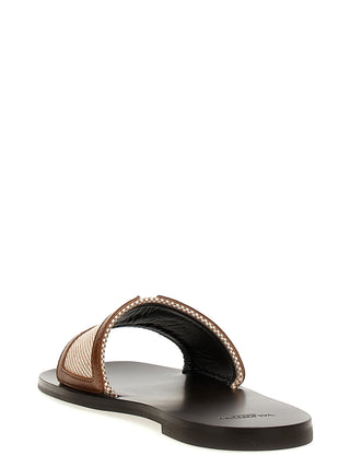 Brown Cotton Slides
