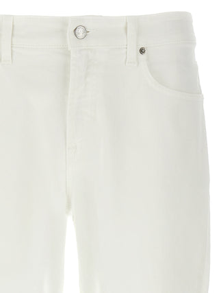 Jeans de algodón blanco de pierna recta