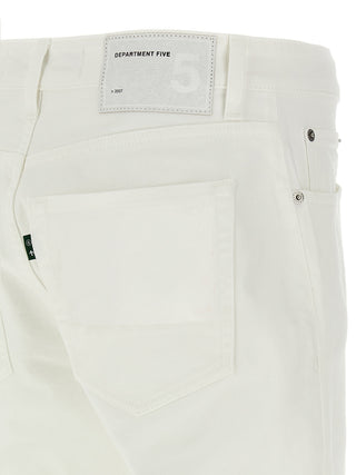 Jeans de algodón blanco de pierna recta