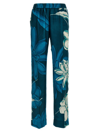 Multicolor Silk Casual Pants