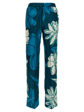 Multicolor Silk Casual Pants