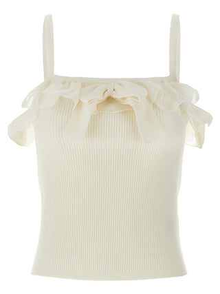 White Wool Sleeveles T-Shirt