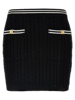 Bicolor Cotton Long Skirt