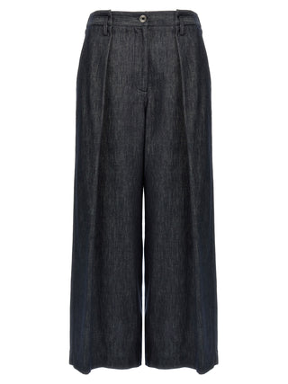 Pantalones casuales de algodón azul
