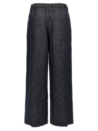 Pantalones casuales de algodón azul