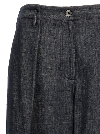 Pantalones casuales de algodón azul