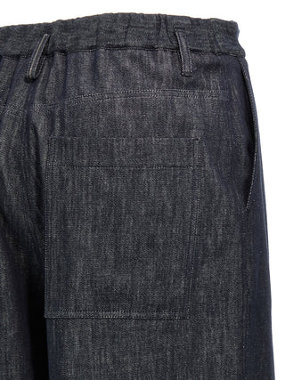 Pantalones casuales de algodón azul