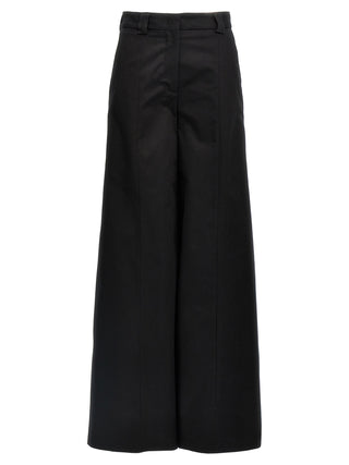 Black Cotton Casual Pants
