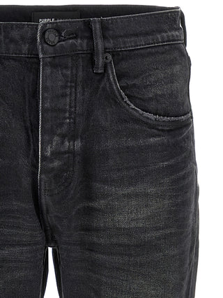 Black Cotton Straight-Leg Jeans