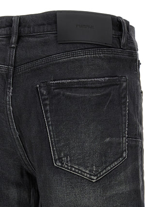 Black Cotton Straight-Leg Jeans