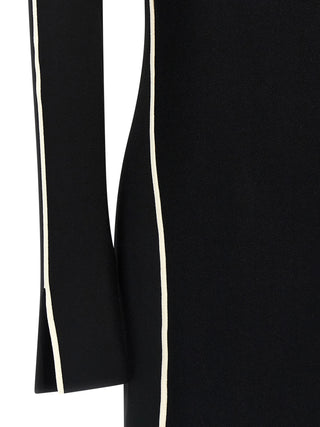 Bicolor Viscose Midi Dress