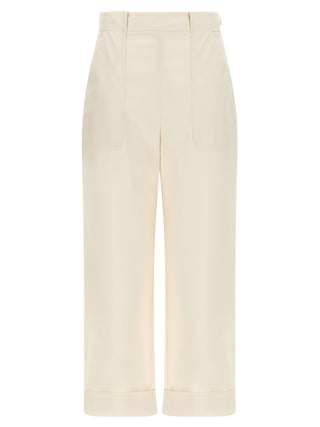 White Cotton Casual Pants