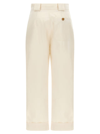 White Cotton Casual Pants