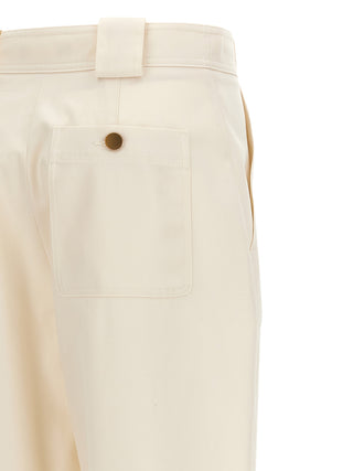 White Cotton Casual Pants