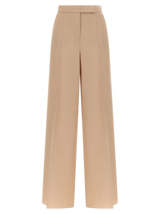 Beige Virgin Wool Casual Pants