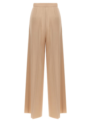 Beige Virgin Wool Casual Pants