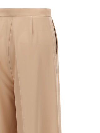 Beige Virgin Wool Casual Pants
