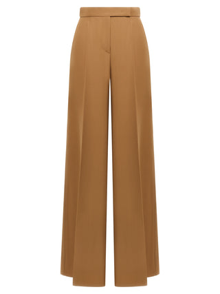 Brown Virgin Wool Casual Pants