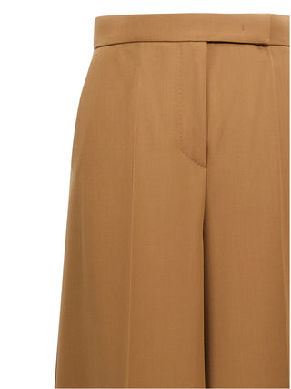 Brown Virgin Wool Casual Pants