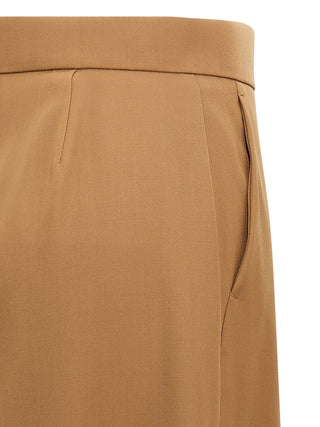 Brown Virgin Wool Casual Pants