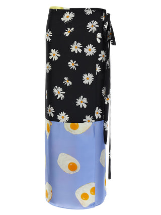 Multicolor Silk Mini Skirt