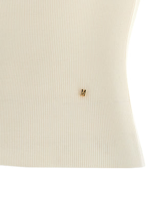 White Virgin Wool Sleeveles T-Shirt