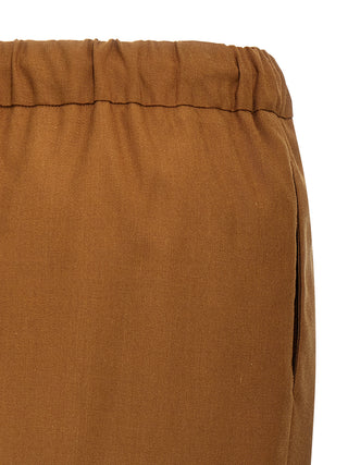 Brown Virgin Wool Long Skirt