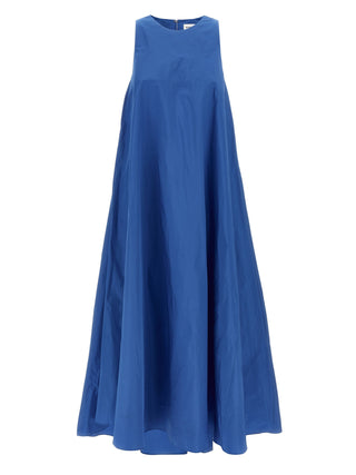 Blue Polyester Long Dress